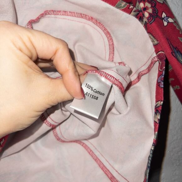 Appleseed’s Red Floral Cotton Blazer Jacket Size 14 - Picture 5 of 6